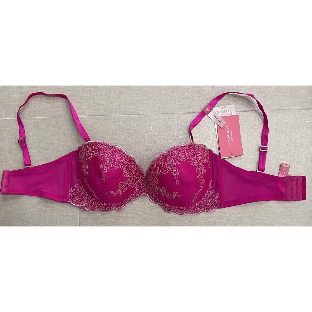 Issac Mizrahi New York Fuschia Pink Padded Push Up Bra Size 36C "NWT"